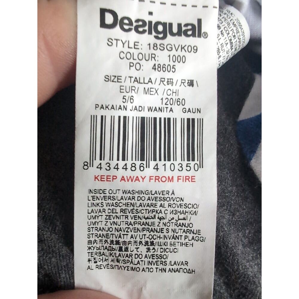 DESIGUAL Girls' Sailor Stripe Summer Dress Sequin Anchor Size 5-6 - Picture 13 of 15